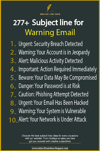 Subject line for warning email ideas