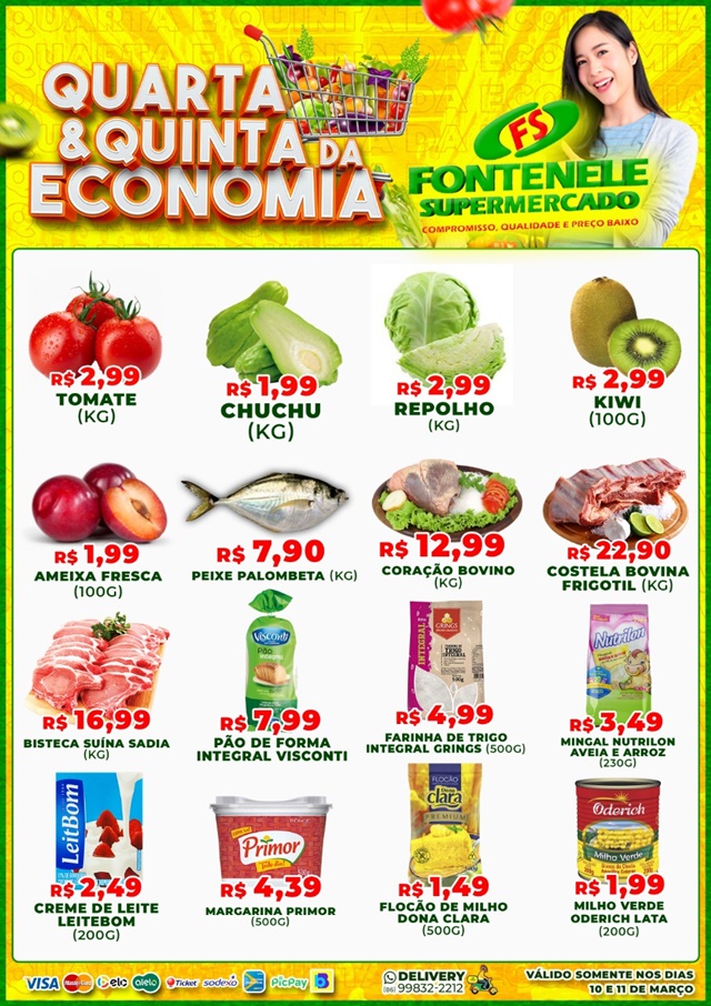 Aproveite as ofertas dessa Quinta (25) da Economia no Fontenele Supermercado em Cocal-PI