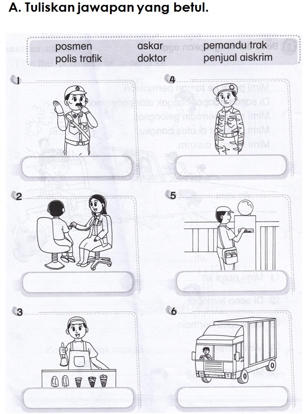 Bahasa Melayu Tahun Satu: Latihan pekerjaan