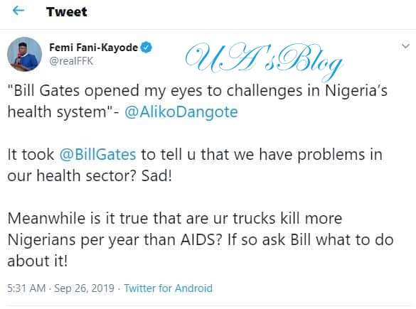 Is it true that your trucks kill more Nigerians per year than AIDS? – FFK asks Aliko 