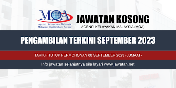 Jawatan Kosong Agensi Angkasa Malaysia (MQA) 2023