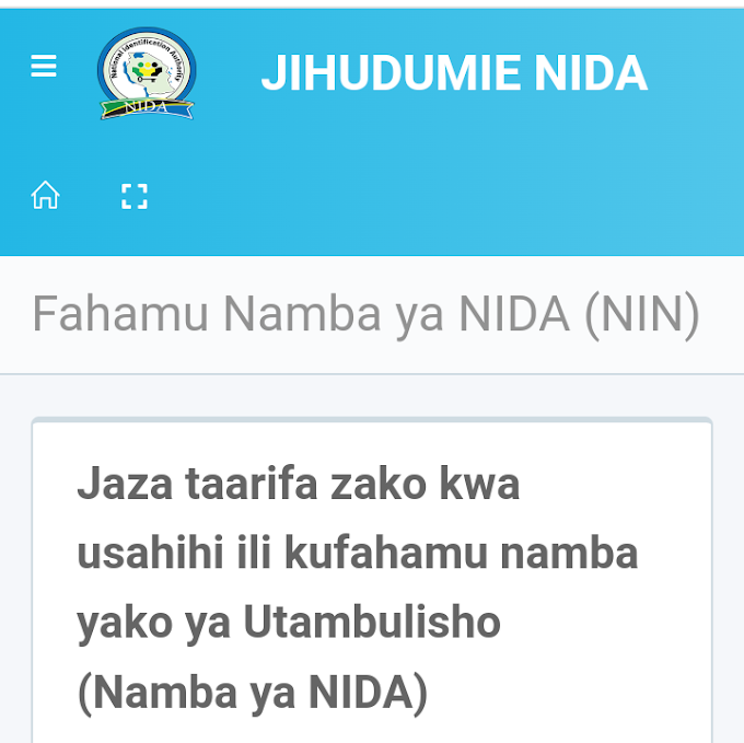 NIDA NUMBER - Pata Namba Ya NIDA Kwa Dakika 2 Tu 2022