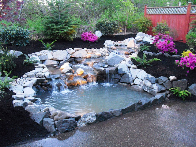 best concept of how to build a backyard pond good water fall decor lush natural stone line