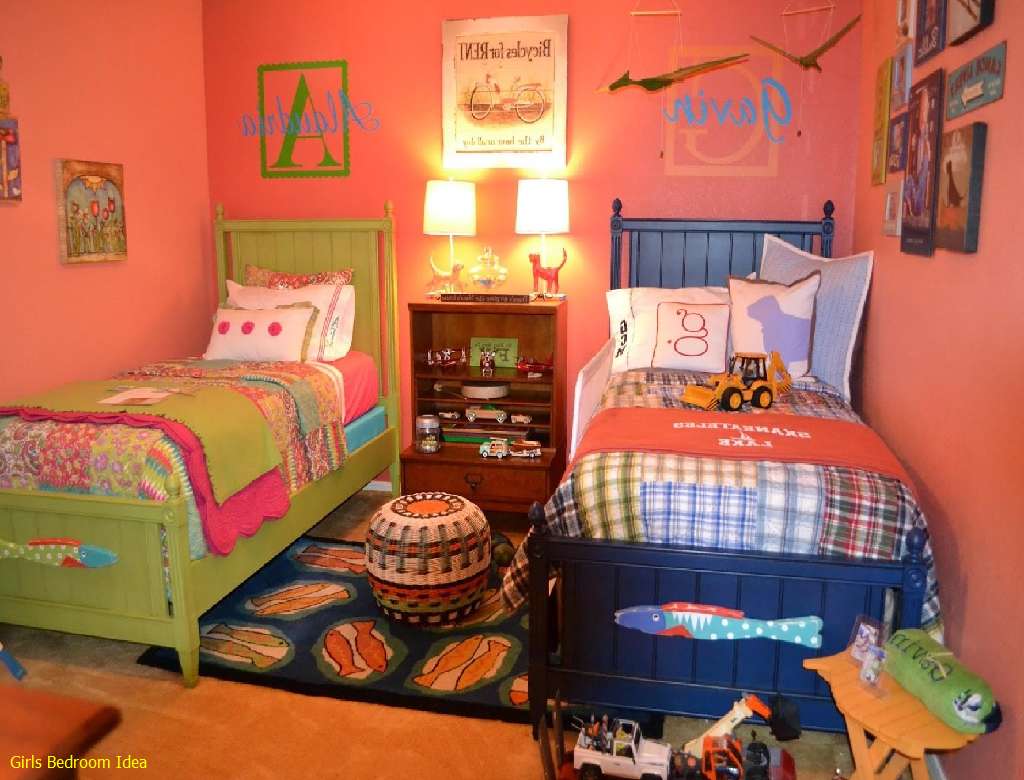 Chic Girls Bedroom Then Kids Twin Vintage Bunk Bed Dollhouse In  - Bedroom Ideas For Boy Girl Twins