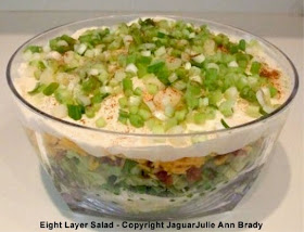 Top View of my Artistic Eight Layer Salad