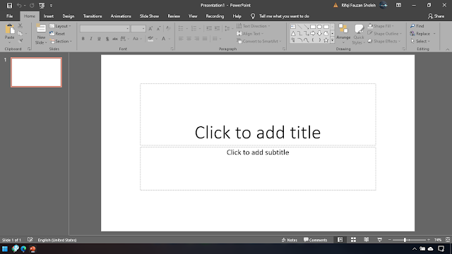 tampilan awal powerpoint