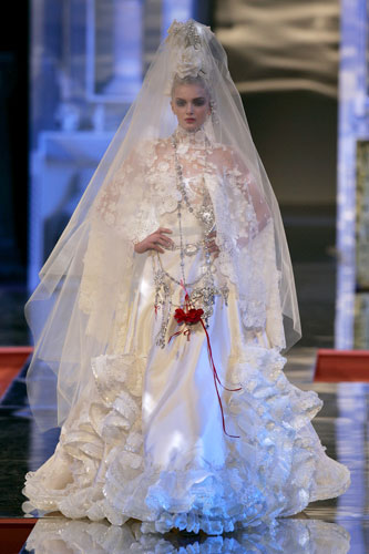 The wedding dresses below are by Christian Lacroix