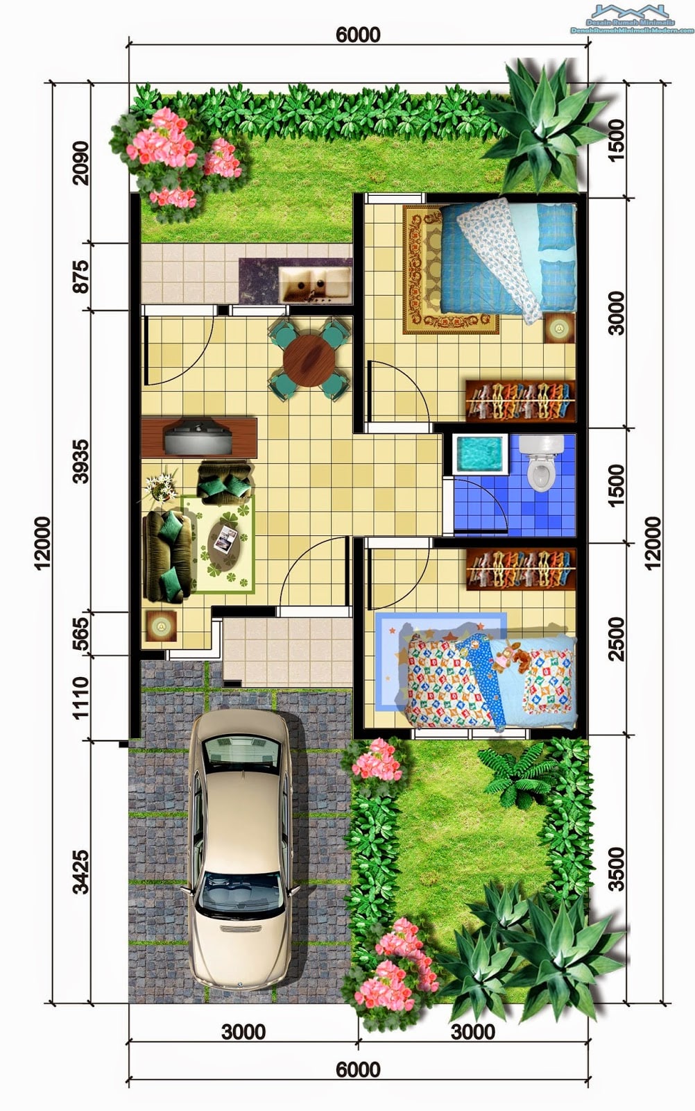 40 Contoh Denah Rumah Minimalis Beserta Ukurannya DISAIN RUMAH KITA