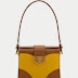 Prada Turn-Lock Satchel Bag in Yellow and Brown Saffiano Leather BR5045