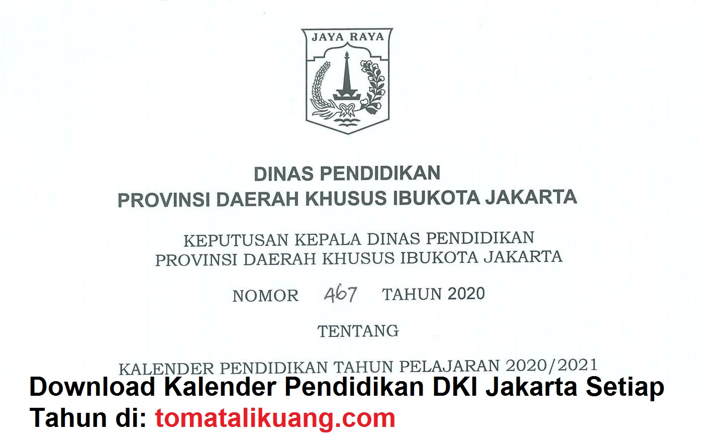 Download Kalender Pendidikan 2020 2021 Dki Jakarta Pdf Semua Jenjang
