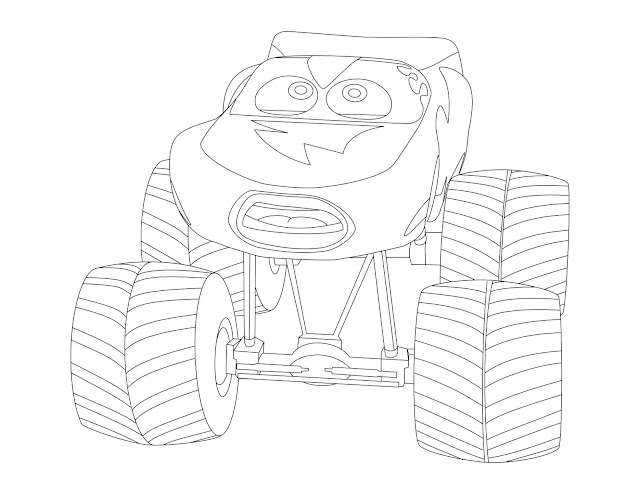 Lightning McQueen Monster Truck Coloring Page