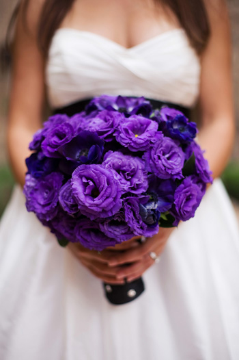 wedding flowers are purple