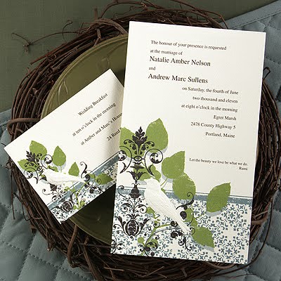 This Vintage Perch invitation from Daisy Days suggests a semiformal wedding