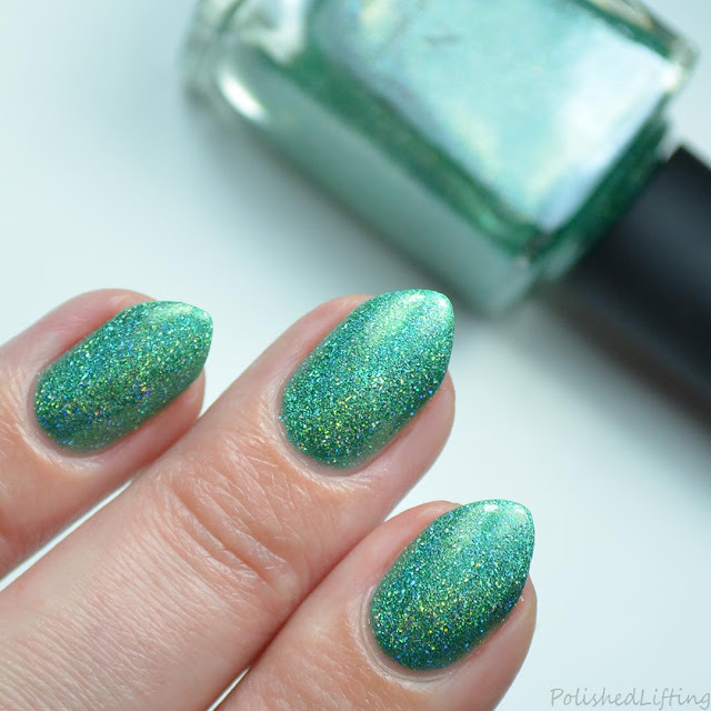 light green holo nail polish