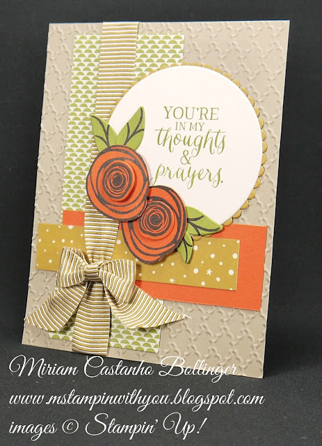 Miriam Castanho-Bollinger, #mstampinwithyou, stampin up, demonstrator, dsc, get well, pretty petals dsp, swirly bird stamp set, swirly scribbles thinlits, rose wonder stamp set, fancy fan tief, big shot, layering circles, su