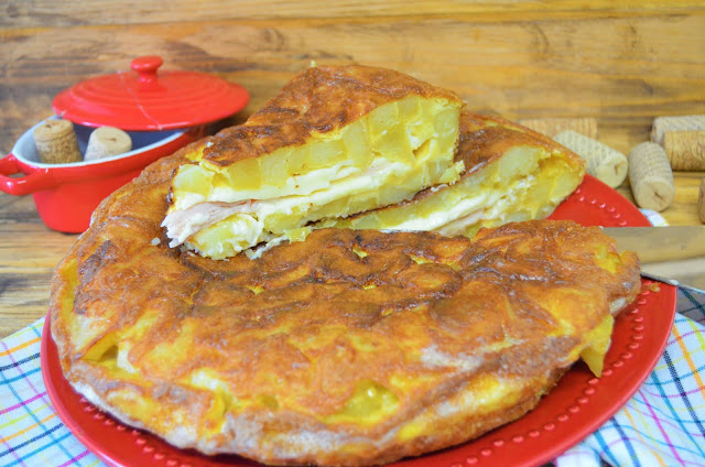 Las delicias de Mayte, tortilla de patatas rellena de jamón y queso, tortilla de patatas, recetas de tortillas de patatas, tortilla de patatas rellenas, tortilla de patatas rellenas originales, tortillas de patatas recetas,