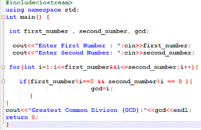 find GCD of two numbers c++ program