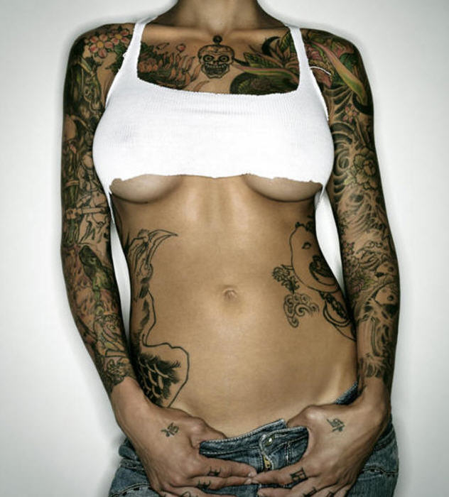 It is common to see smaller tattoos in women but I have found over the