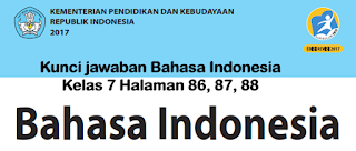 Kunci jawaban Bahasa Indonesia SMP Kelas 7 Halaman 86, 87, 88 Bab 3 Semester 1