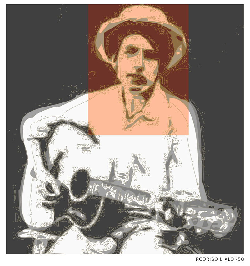 Bob Dylan, joven cantautor, ilustración de Rodrigo L. Alonso