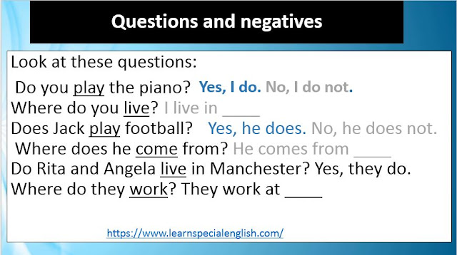 Present simple Questions and Answers