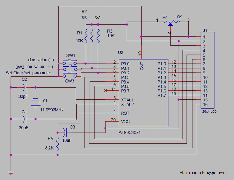  Rangkaian  RTC Berbasis AT89C4051 Koleksi Skema Rangkaian  