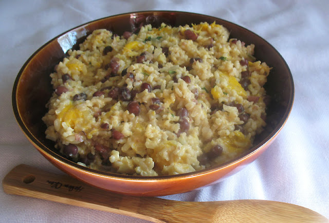 Coconut Lime Rice amongst Adzuki Beans too Mango