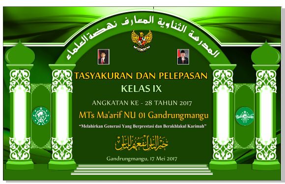 Desain Banner Perpisahan  Kelas 9 desain ratuseo com