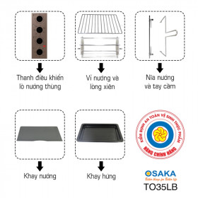 Lò nướng thùng Osaka TO-35LB 35 Lít - Hỗ trợ quá trình chế biến các món nướng ngon, dưỡng chất trọn vẹn