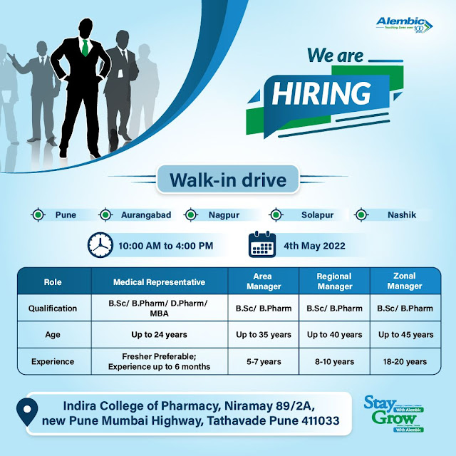 Walk-In Interviews for Freshers & Experienced Candidates on 4th May’ 2022 @ Alembic Pharmaceuticals AndhraShakthi - Pharmacy Jobs