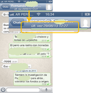 Informacion "ult. vez" en WhatsApp para iPhone 