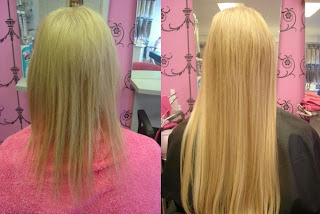 before and after 20 in. hair extension 