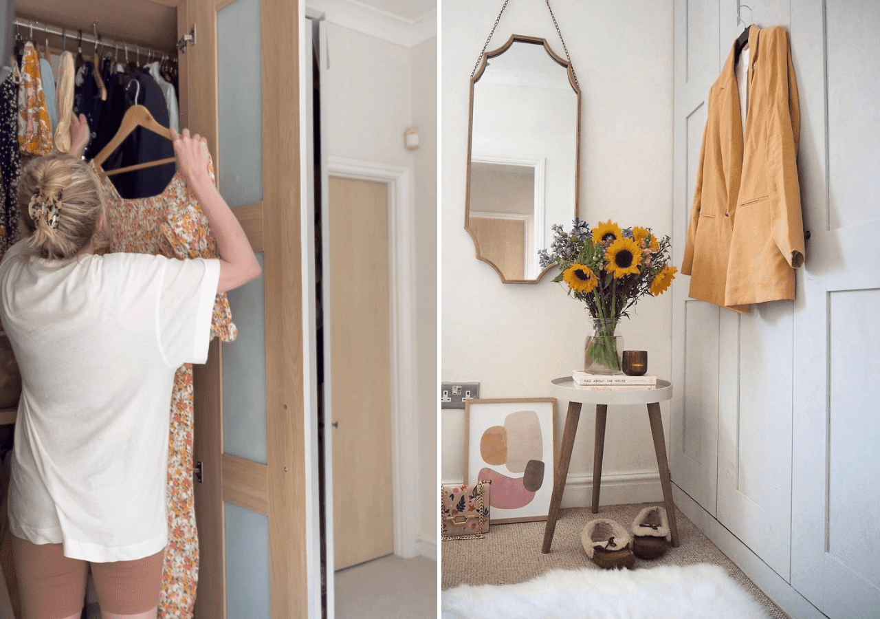 Simple storage solutions to storing household items. From clothes to toys, cleaning products to bedding. Decluttering organising tips for small homes.