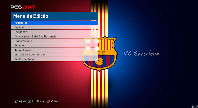 PES 2017 Chapecoense, Barcelona, Real Madrid Edit Menu by MES Modder