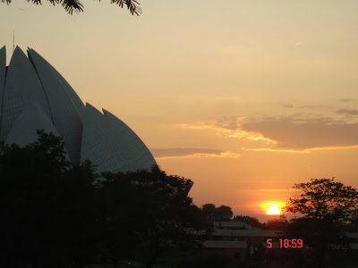 Sunset @ Lotus Temple, Delhi. This House of Worship is generally referred to as the 