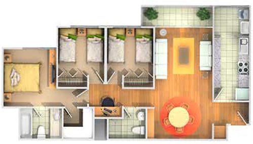 DEPARTAMENTO PEQUEÑO DE 80M2 by planosdecasas10.blogspot.com