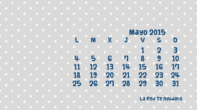 Fondo Escritorio con calendario Mayo 2015