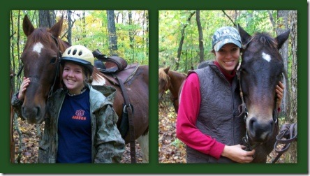 two girls two horses
