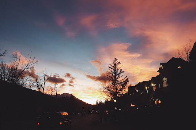 Sunset in Town of Banff