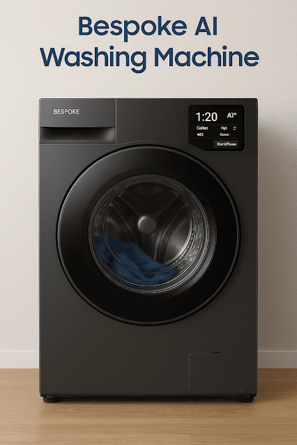 Samsung Bespoke AI Washing Machine with EcoBubble technology and AI Wash Mode for smart laundry