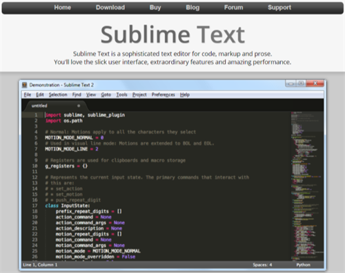 SublimeText3 home画面