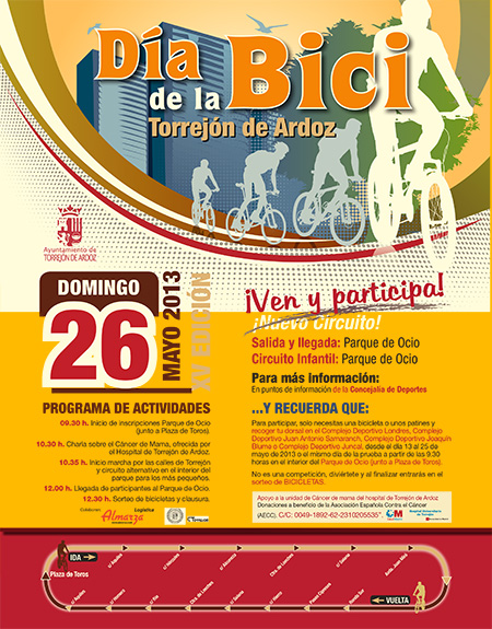 Día de la Bicicleta en Torrejón de Ardoz, domingo 26 de mayo