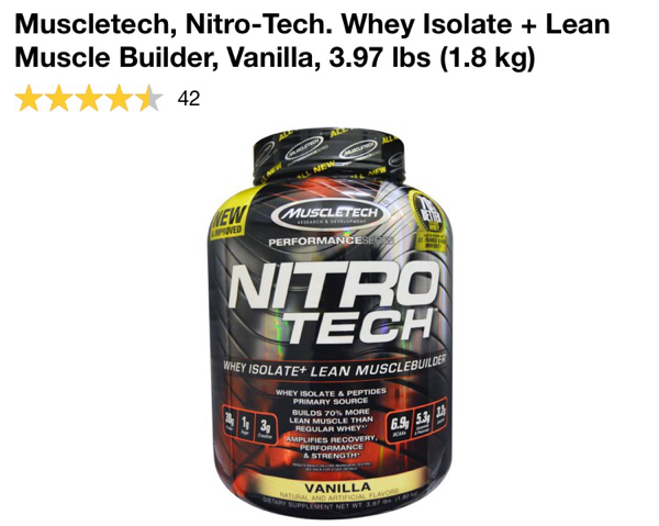 المكمل الغذائي نيترو تك المطور من اي هيرب Muscletech, Performance Series, Nitro-Tech, Whey Isolate + Lean Musclebuilder 