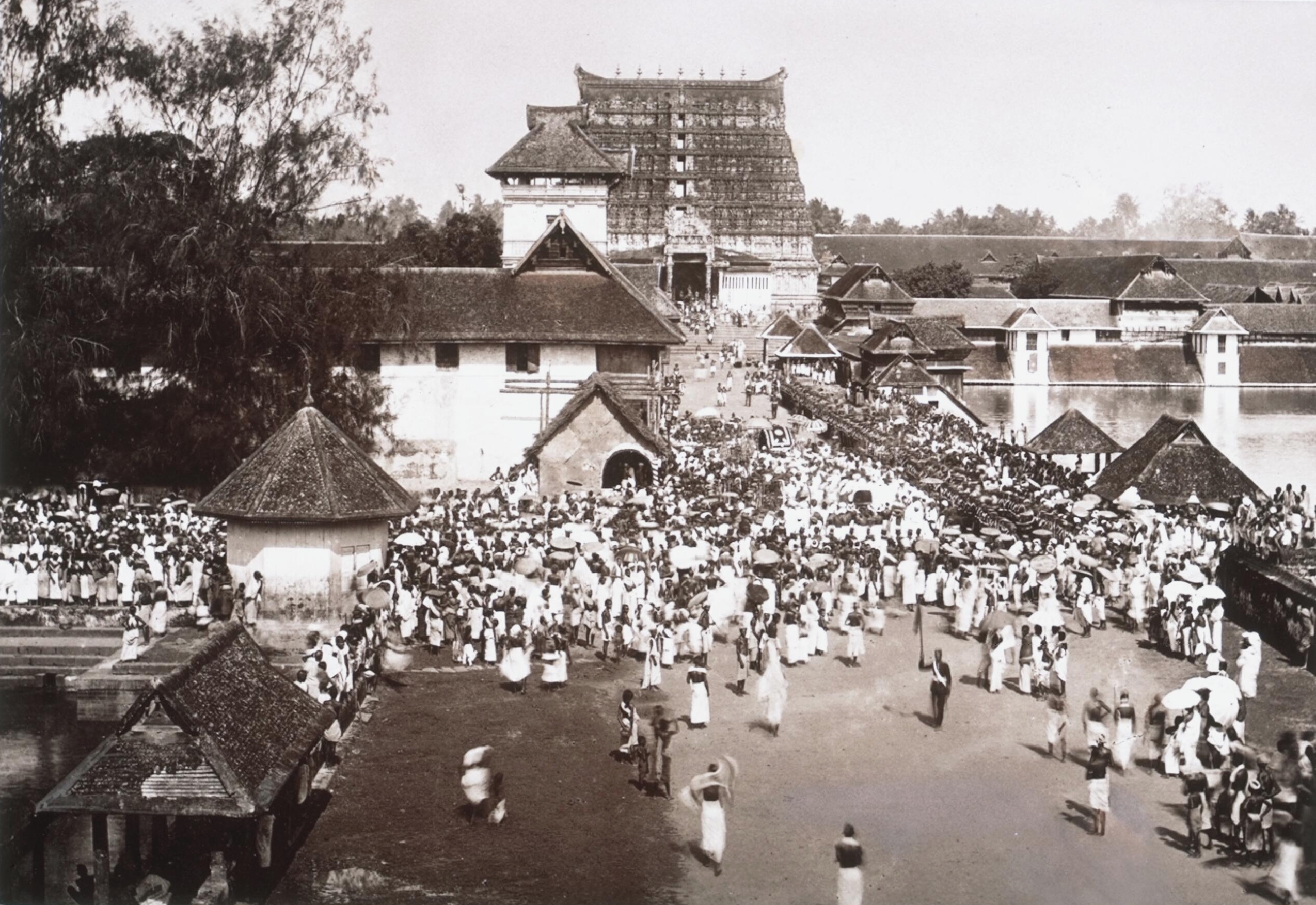 Festival of Sree Padmanabhaswamy Hindu Temple, Thiruvananthapuram (Trivandrum), Kerala, India | Rare & Old Vintage Photos (1912)
