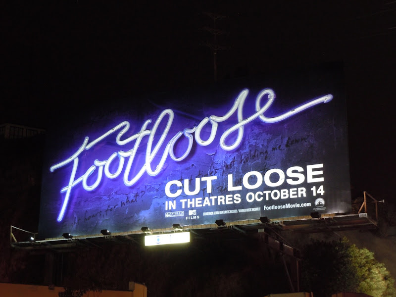 Footloose neon sign billboard