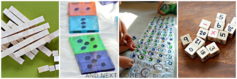 DIY math manipulatives and homemade math toys for kids from And Next Comes L