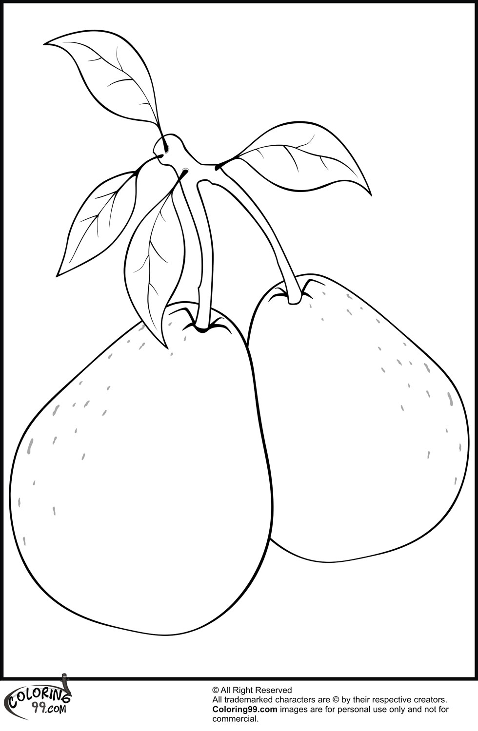 Pears Coloring Pages | Minister Coloring