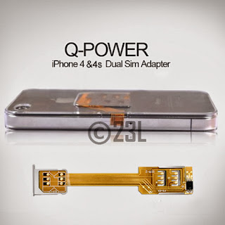 Lastest DUAL SIM CARD ADAPTER + BACK CASE Cover FOR Iphone 4 4G