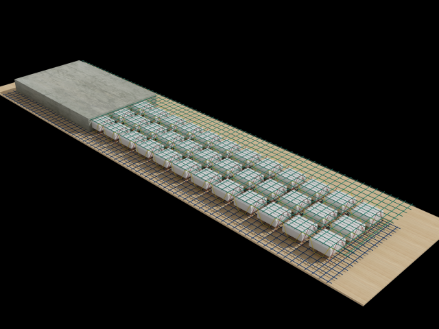 Mô hình 3D: Coffa xốp trong tạo rỗng + Cốt thép 3D = Panel 3D