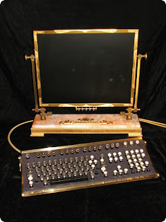 Steampunk LCD monitor and keyboard